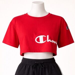 Champion Red Cropped Tee